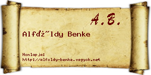 Alföldy Benke névjegykártya